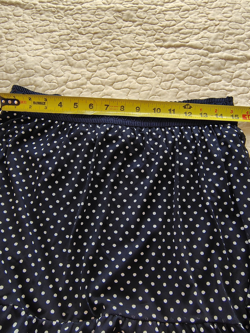 Lavish Navy and White Polka Dot Midi Skirt Size M - Picture 3 of 7